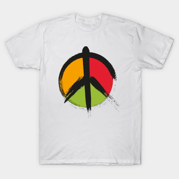 Anti war pacifism pacifist symbol in pan african colors T-Shirt by tatadonets